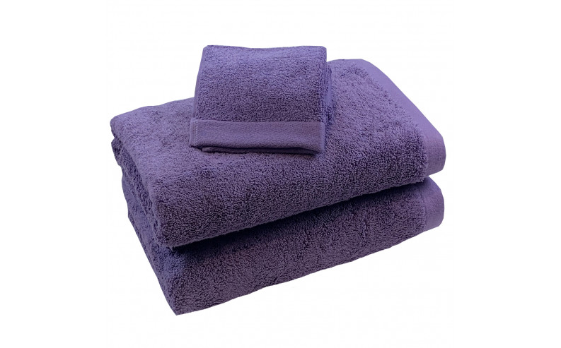 Serviette de bain 685g/m2 Haute densité Prune Grisé