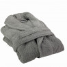 Peignoir de bain gris velours homme femme