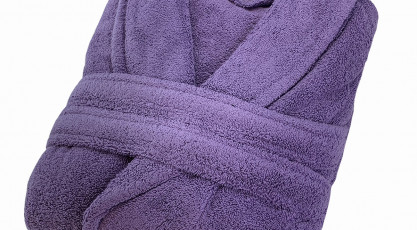 Peignoir de bain violet prune pour homme et femme