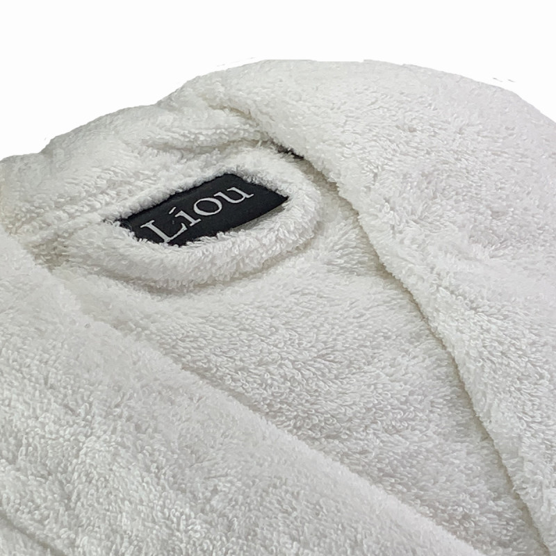 Peignoir De Bain Blanc En Coton éponge 600g - Pour Femme Et Homme, Taille Grande, Satin, Idéal Spa, Piscine, Maison
