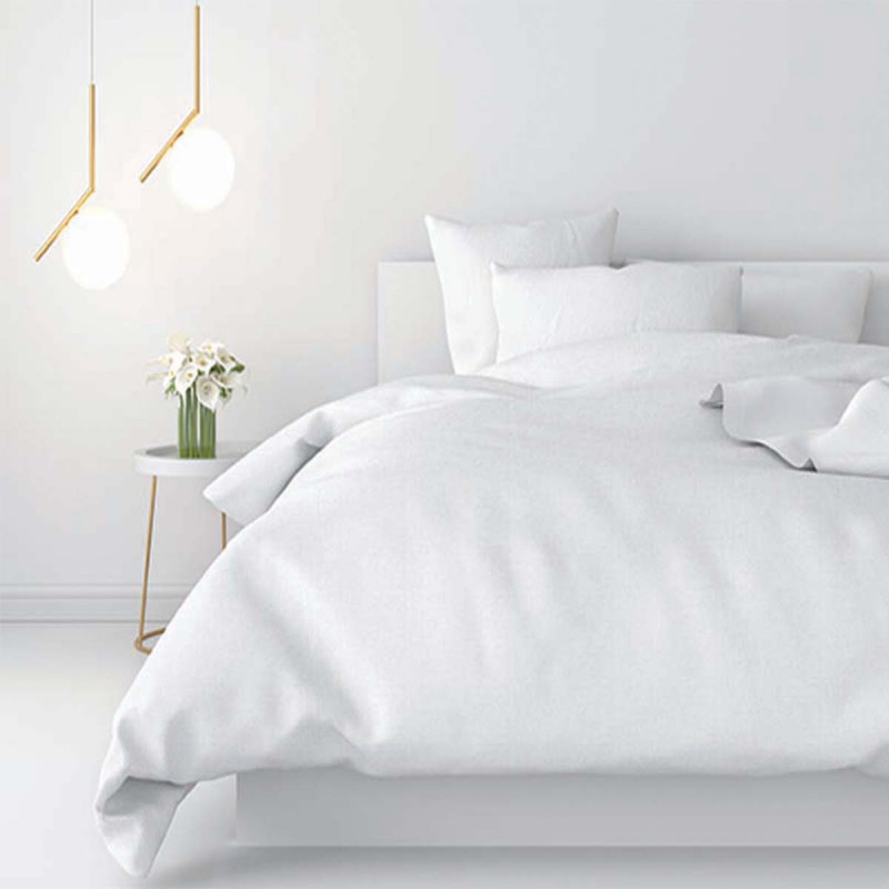 Drap plat MAJESTIC ESSENTIEL BIO Percale Coton Blanc - LIOU