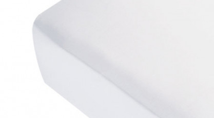 Drap housse blanc en percale de coton