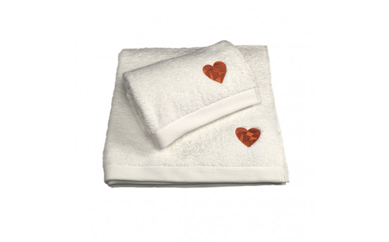 Serviette de bain Haute Densité 685g/m2 LOVE Blanc