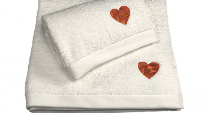 Serviette de bain Haute Densité 685g/m2 LOVE Blanc