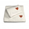 Serviette de bain Haute Densité 685g/m2 LOVE Blanc