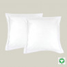 Lot 2 Taies d'oreiller Carré MAJESTIC ESSENTIEL Percale Coton BIO Blanc