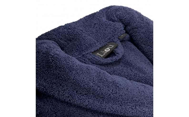 Peignoir De Bain à Capuche Bleu Marine - 100% Coton éponge - Tailles S/M Et L/XL - Avec Poches Et Ceinture - Confortable Et Absorbant