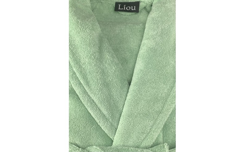 Peignoir de bain coton peigné 500g/m2 Vert Amande