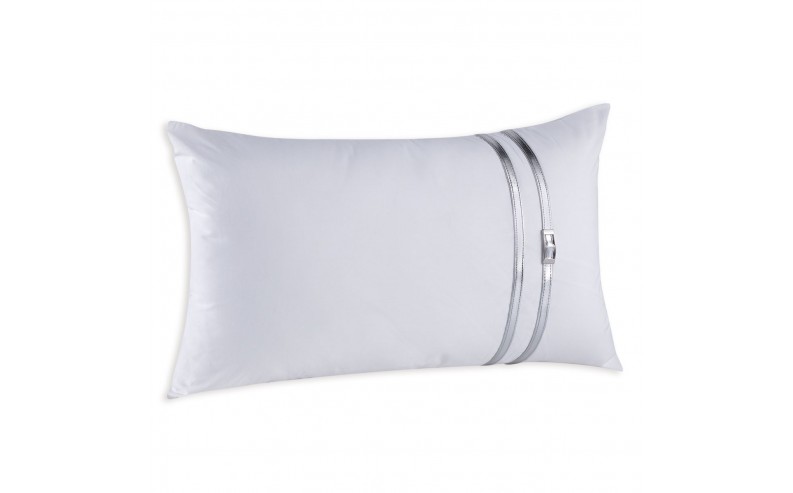Taie de coussin KIM  N. Blanc Collection argent