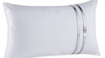 Taie de coussin KIM  N. Blanc Collection argent